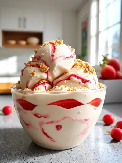 Rhubarb Crumble Ice Cream