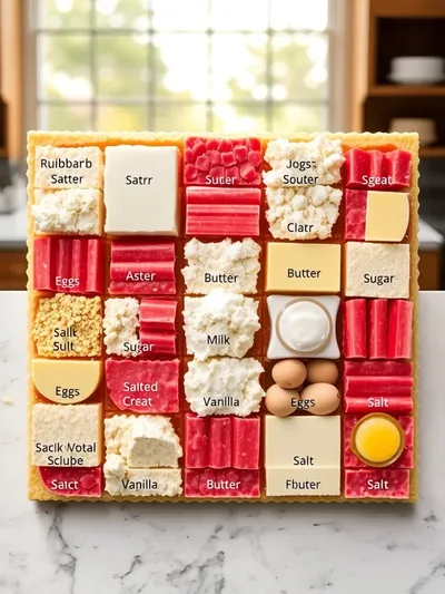 Rhubarb Custard Bars - ingredients preparation