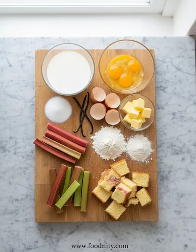 Rhubarb Custard Trifle - cooking process