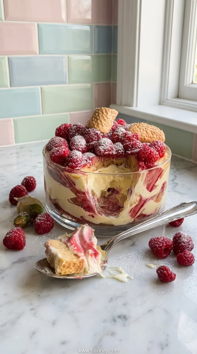 Rhubarb Custard Trifle - feature image