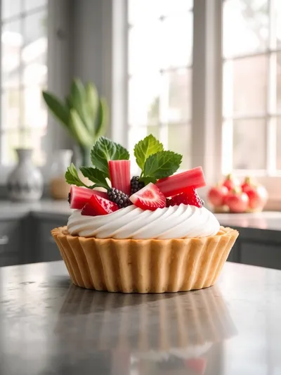 Rhubarb Ginger Custard Tart