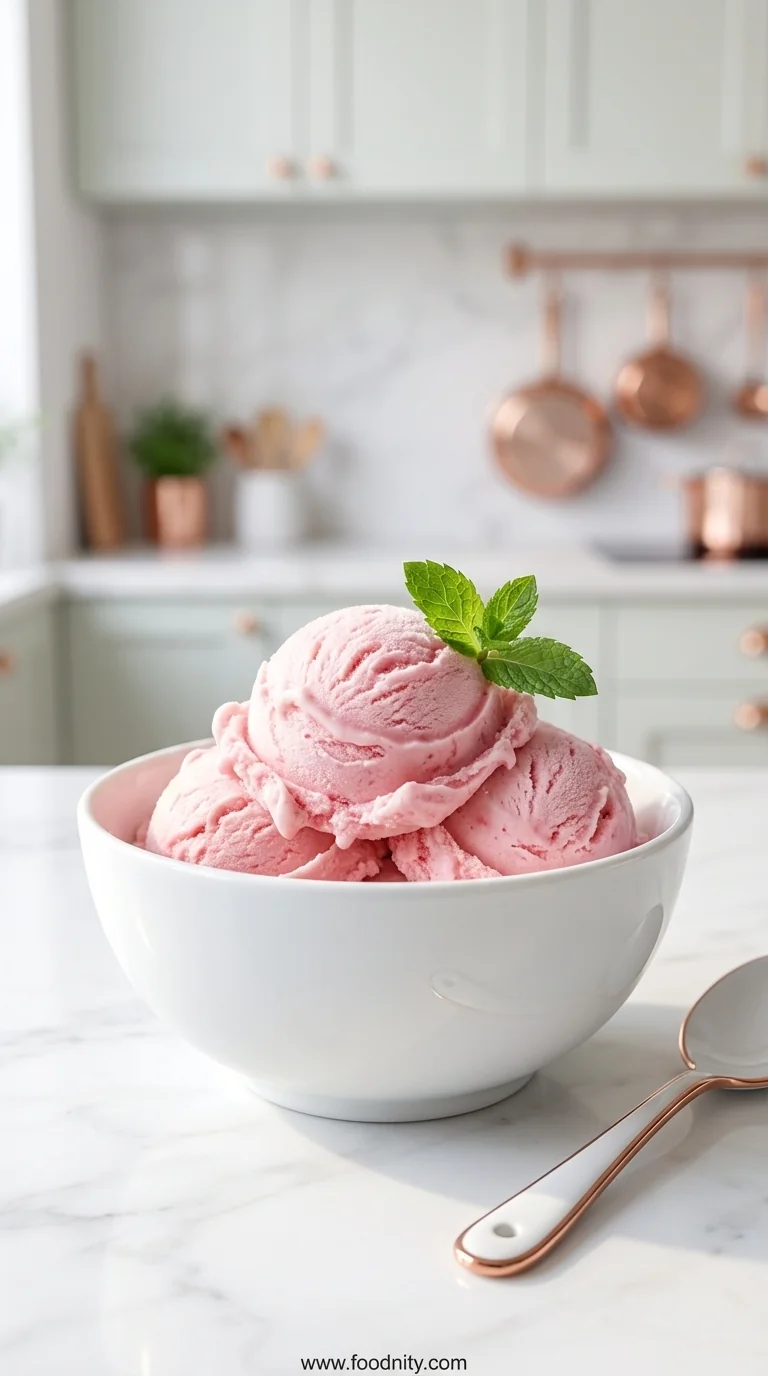Rhubarb Ice Cream – Creamy & Dreamy - feature image