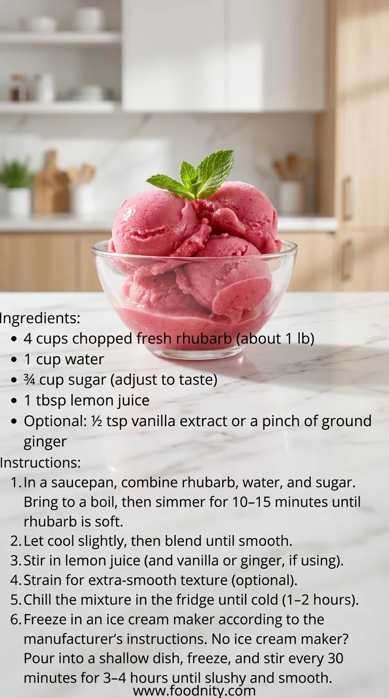Rhubarb Sorbet - Refreshing Summer Dessert - feature image