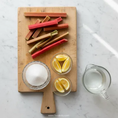 Rhubarb Sorbet - Refreshing Summer Dessert - cooking process