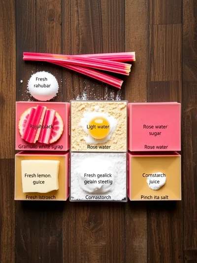 Rhubarb Turkish Delight – Sweet Rose‑Flavored Treat - ingredients preparation