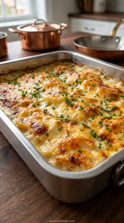 Roasted Garlic Potatoes Au Gratin