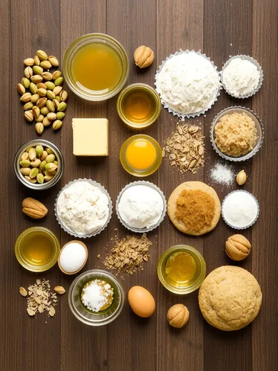 Salted Honey Pistachio Cookies - ingredients preparation