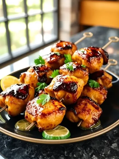 Easy Sheet Pan Chicken Kebabs - ready to serve