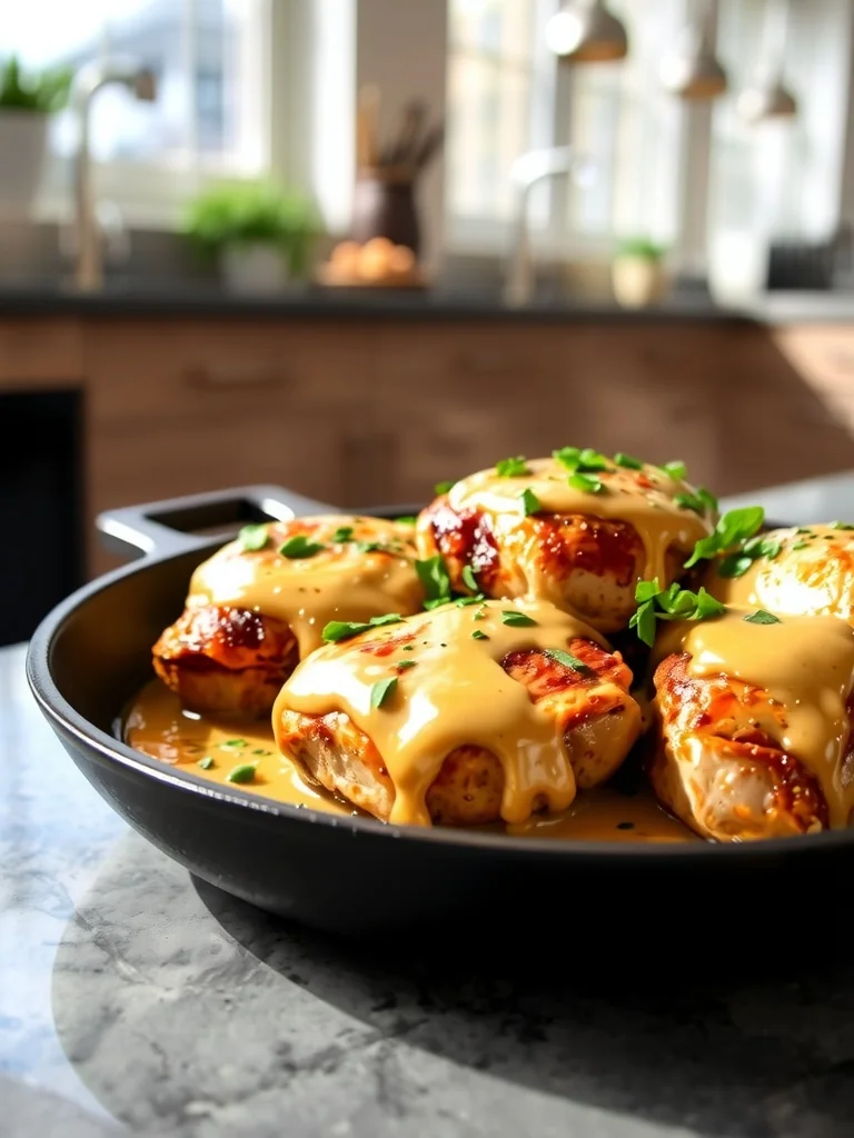 Skillet Chicken Thighs in Creamy Garlic Sauce