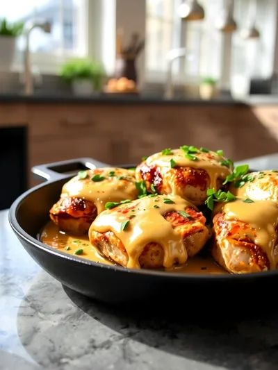 Skillet Chicken Thighs in Creamy Garlic Sauce