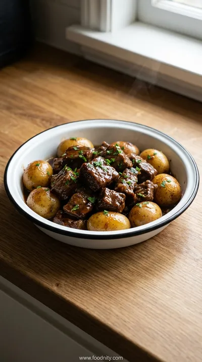 Slow Cooker Garlic Butter Beef with Potatoes