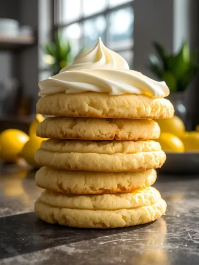 Soft Lemon Frosted Cookies