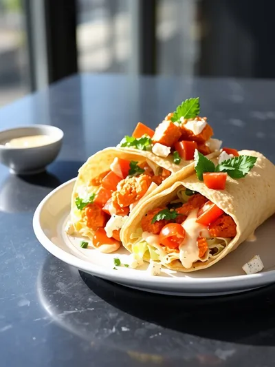 Spicy Buffalo Chicken Wraps for Two - ready to serve