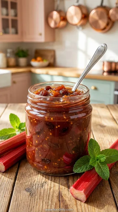 Spicy Rhubarb Chutney With Raisins