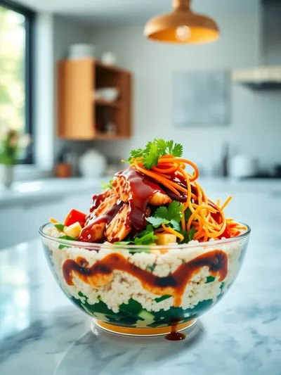Sticky Chicken Poke Bowls Recipe