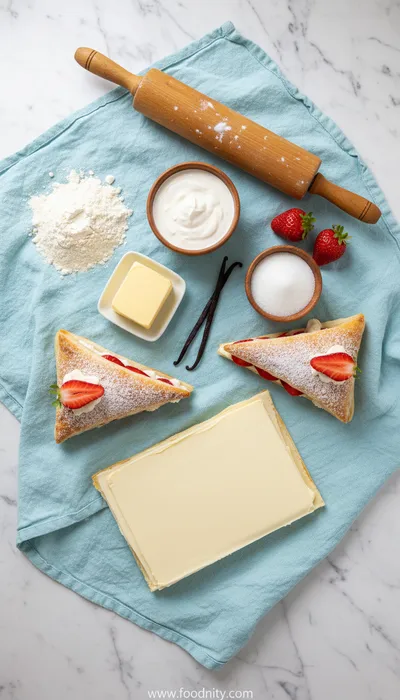 Strawberry and Whipped Cream Puff Pastry Delights - cooking process