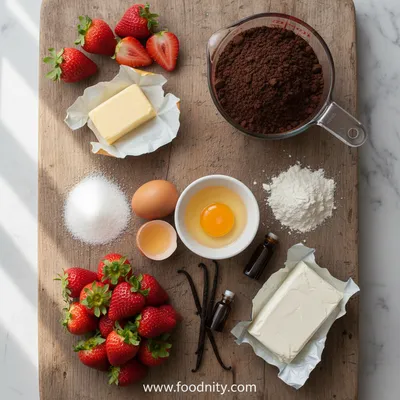 Strawberry Brownies With Creamy Frosting - cooking process