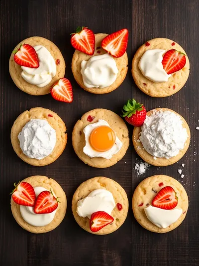Strawberry Cheesecake Cookies - ingredients preparation
