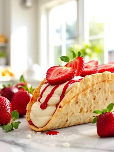 Strawberry Cheesecake Dessert Tacos