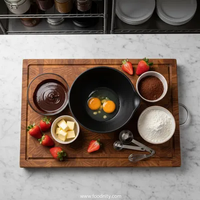 Strawberry Chocolate Cake - cooking process