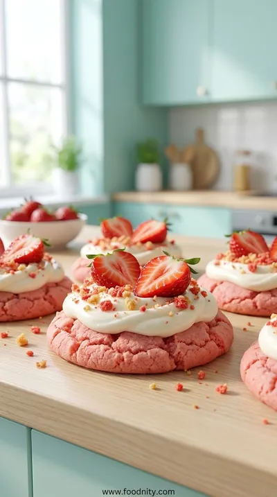Strawberry Crunch Shortcake Cookies