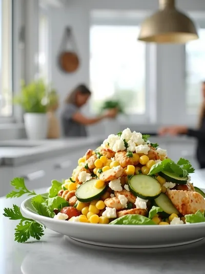 Street Corn Creamy Cucumber Chicken Salad