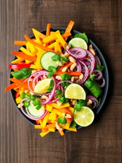 Thai Mango Salad - Healthy Spring Vegetarian Meal - ingredients preparation