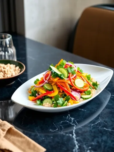 Thai Mango Salad - Healthy Spring Vegetarian Meal - ready to serve