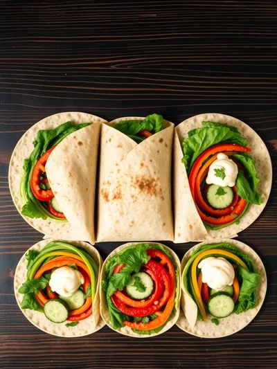Vegetable Wraps with Yogurt Mayonnaise - ingredients preparation