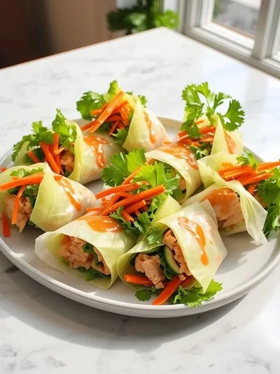 Vietnamese Summer Rolls With Chicken - ready to serve