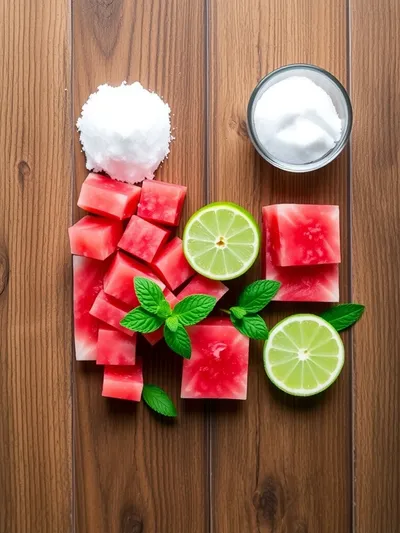 Easy Watermelon Sorbet - ingredients preparation
