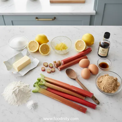 Zesty Lemon Rhubarb Loaf Cake - cooking process