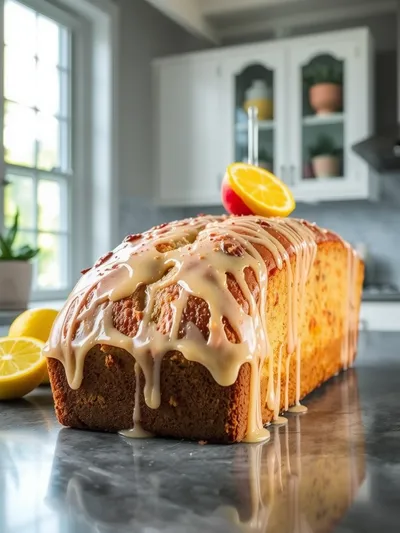 Zesty Lemon Rhubarb Loaf Cake